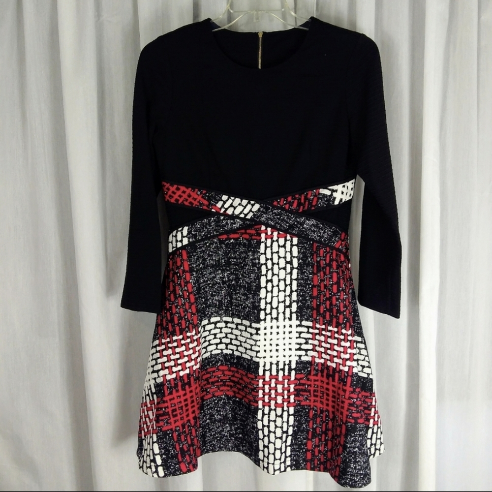 RePosh: NWT Yujia Red & Black Plaid Midi Dress